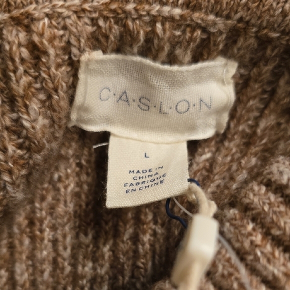 Caslon Women's Cowl Neck Sweater Dress in Tan - Picture 2 of 13